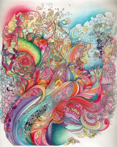 abstract doodle coloring page