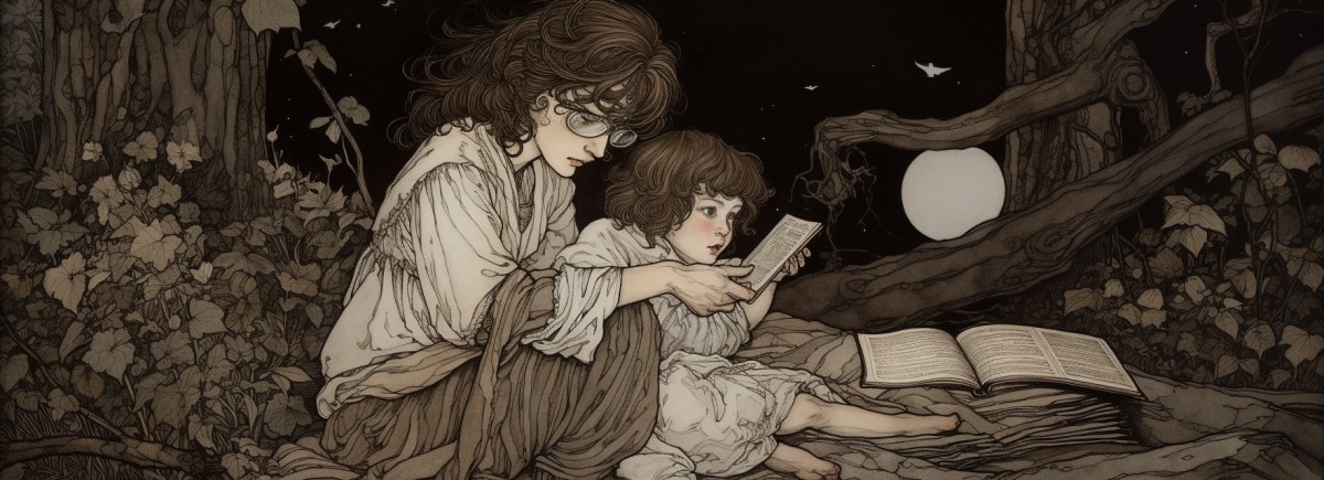 telling folktales in the forest