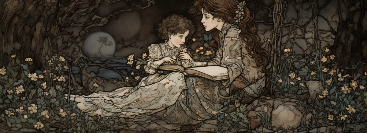 telling folktales in the forest