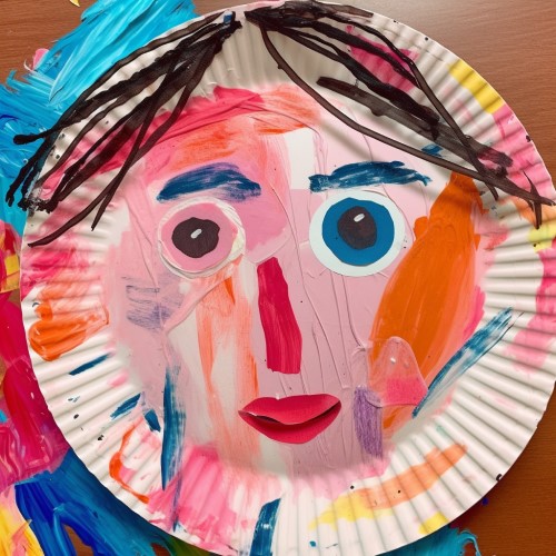 paper plate self-portrait