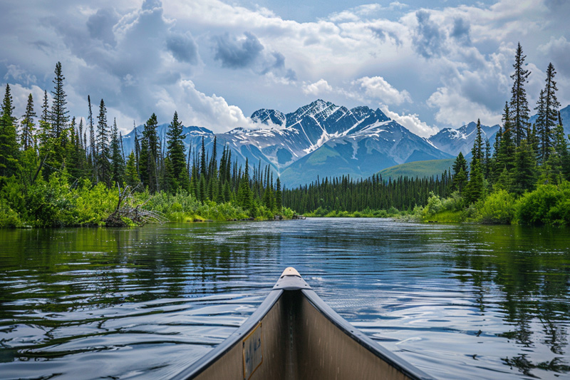 canoeing in the rockies