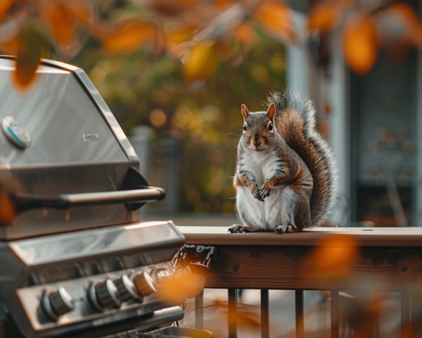 squirrel on the deck